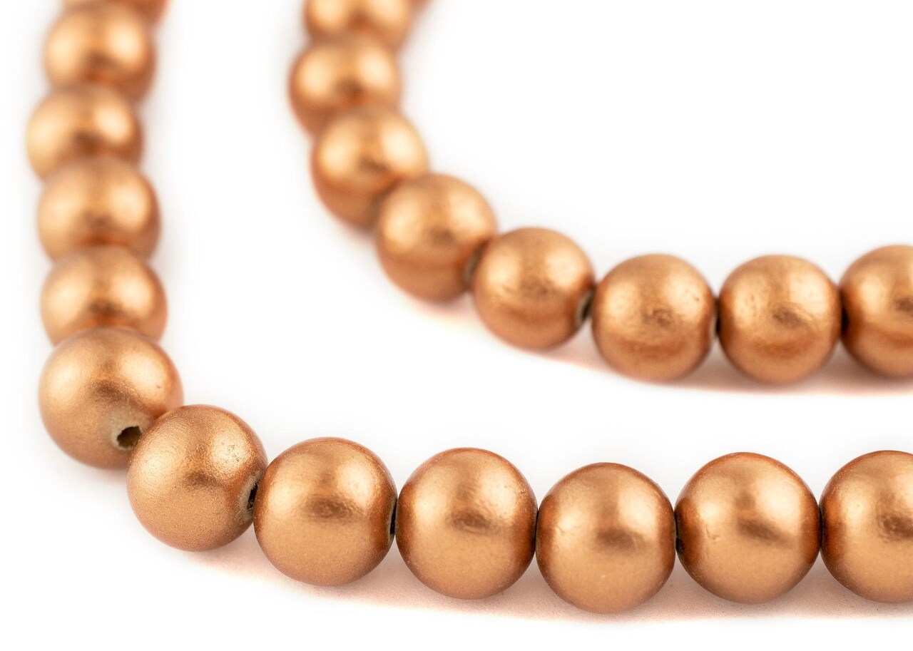 The Bead Chest Natural 16mm Wooden Beads in Copper for Jewelry Making – Round Loose Wood Spacer Beads I Approximately 25 Beads